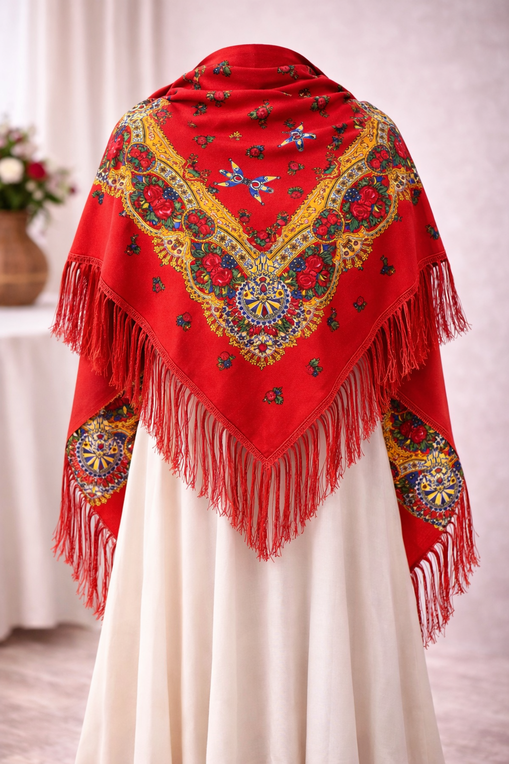 Foulard motifs berbères imprimés