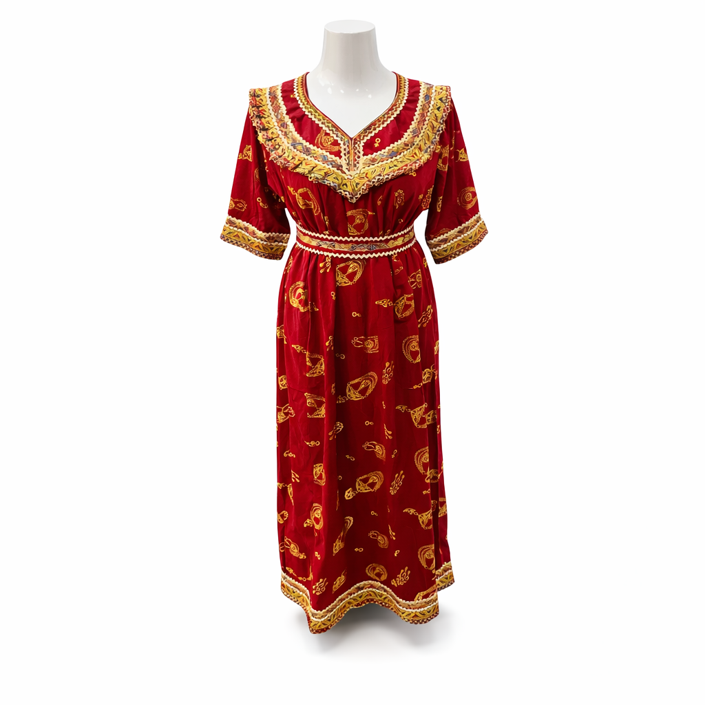Robe kabyle imprimé doré