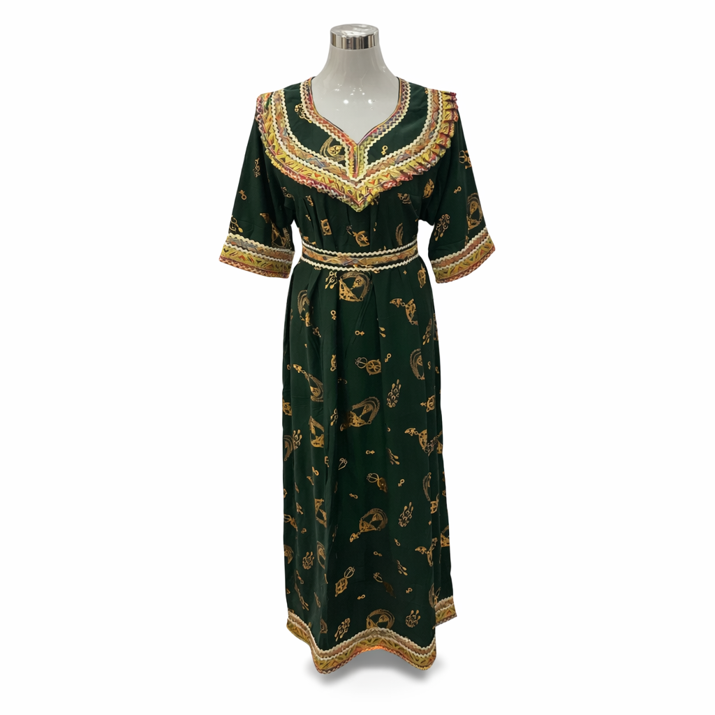 Robe kabyle imprimé doré