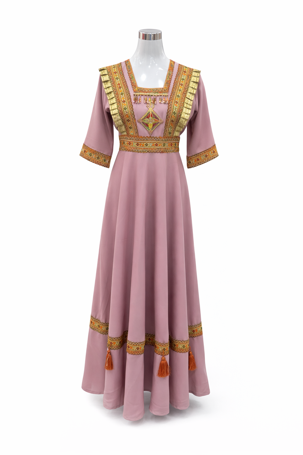 Robe kabyle évasée tissu crêpe
