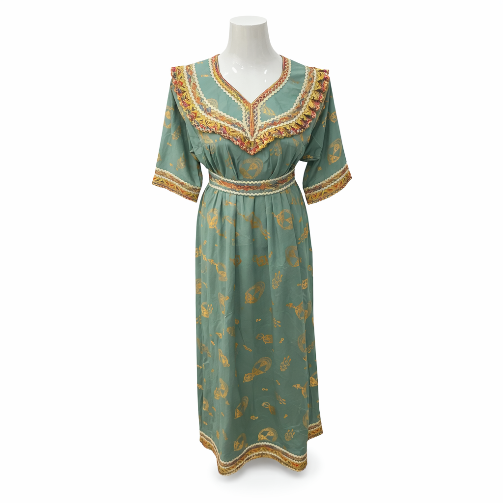 Robe kabyle imprimé doré