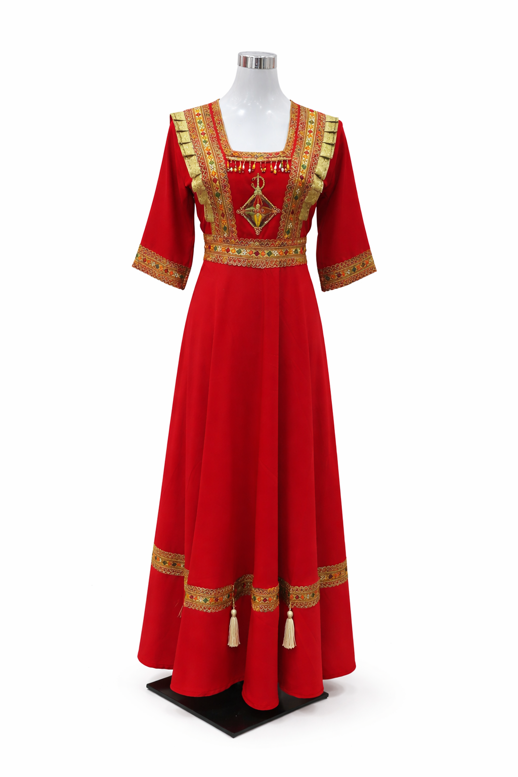 Robe kabyle évasée tissu crêpe
