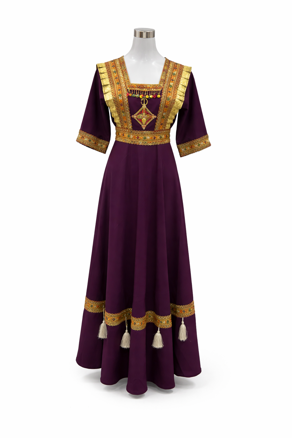 Robe kabyle évasée tissu crêpe